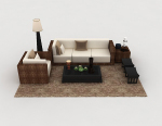 accueil loisirs wood association sofa modle 3d