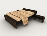 Accueil personnalis en bois double lit modle 3d
