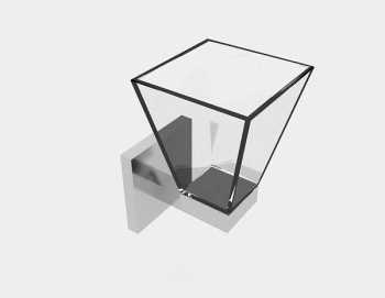 Gris, simple, verre, mur, lampe, 3D, modle