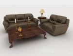 Style europen, maison, gris, brun, combinaison, 3D, Sofa, modle