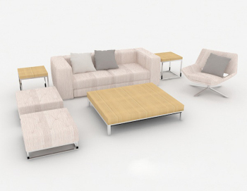 3D, modle, lavande, combinaison, sofa