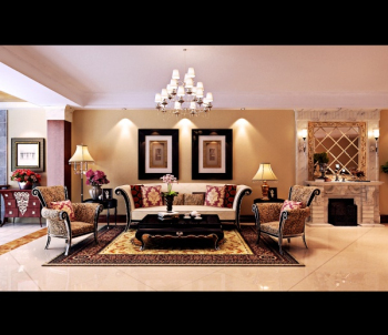 European Fine chambre modle 3D de la vie de luxe