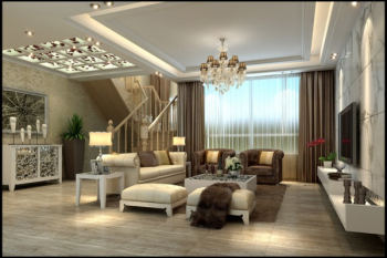 Mode blanc minimaliste salon modle 3D