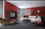3d rouge mannequin gris salon