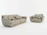 Moderne canap en tissu gris modle 3D