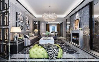 modle gris moderne Living Room 3D