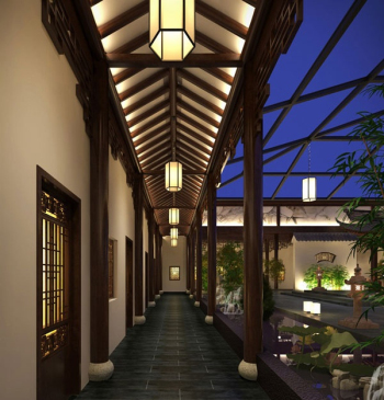 Classique modle corridor 3d de style chinois