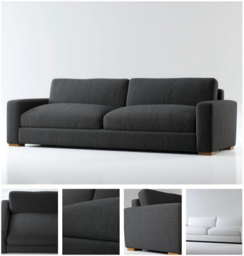Modle noir et gris 3D canap