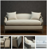 Canap beige confortable modle 3D