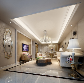 Modle 3d magnifique salon