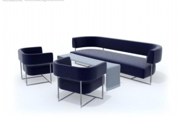 Modle simple 3d canap noir et gris