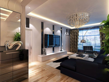 Style noir et blanc salon modle 3d