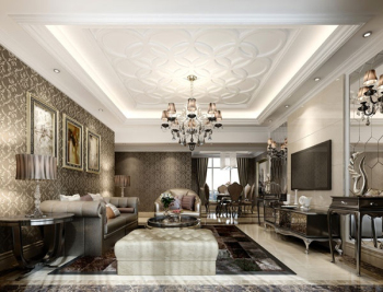 Luxe richement dcor salon modle 3D