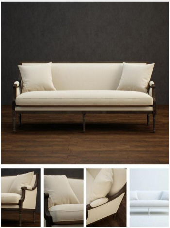 canap blanc simple modle 3D