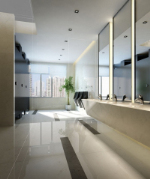 modle atmosphrique simple salle de bain blanc 3D