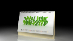 motif vert calendrier de bureau modle simple 3d