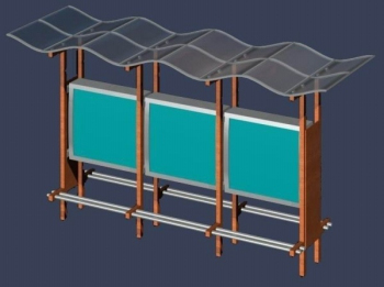 Panneau d'arrt d'autobus modle 3D
