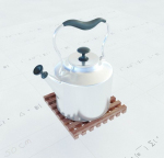 Bouilloire en acier inoxydable en forme de cœur portable modle 3D