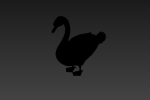 Swan silhouette 3d modle