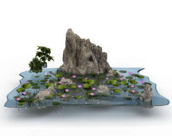 Le nombre de lotus tang sable rocaille modle de paysage extrieur