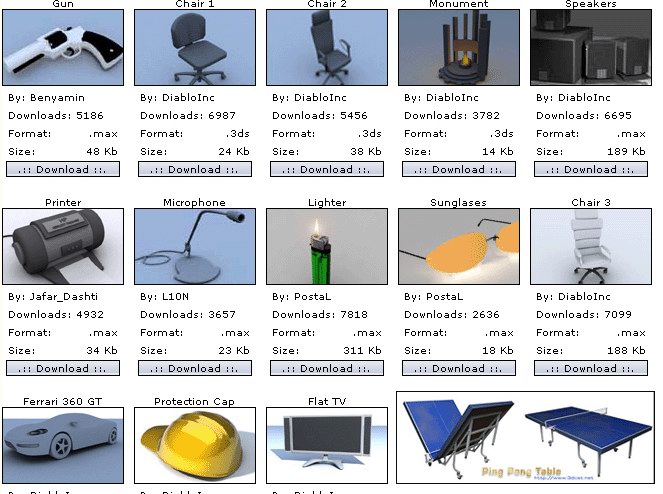 Descarga gratis 3D Modelos!