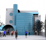 Modern construction de mur-rideau