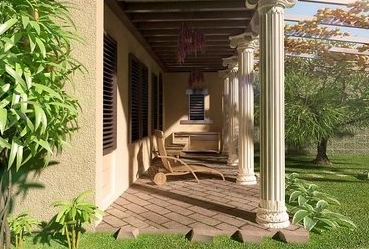Porche de la Zone A Ranch House